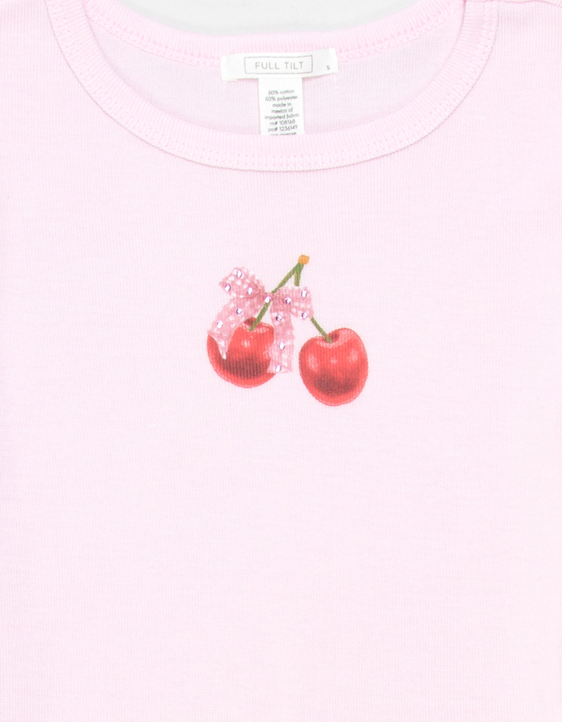 FULL TILT Girls Bow Cherry Tee image number 1