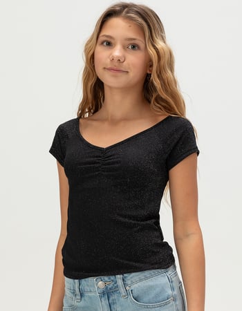 FULL TILT Sparkle Cinch Girls Tee Primary Image