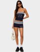 EDIKTED 76 Stripey Fold Over Shorts image number 5