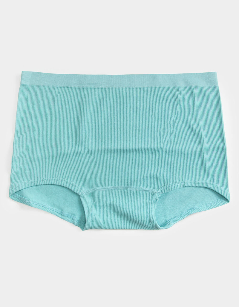 FULL TILT Seamless Rib Teal Blue Boyshorts image number 0