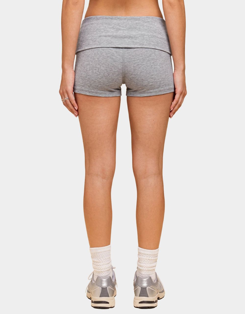 EDIKTED Audrea Ribbed Foldover Biker Shorts image number 2