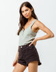 FULL TILT Solid Henley Sage Womens Tank Top image number 3