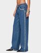 EDIKTED Iridescent Button Low Rise Jeans image number 2