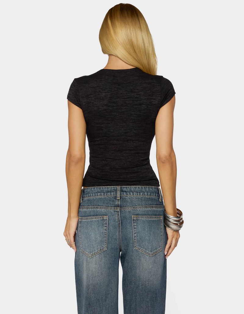 EDIKTED Swapna Asymmetric Button Up Top image number 2