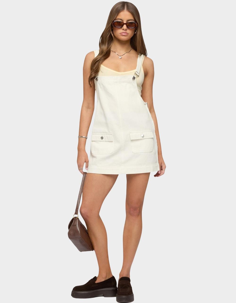 EDIKTED Overall Denim Mini Dress image number 3