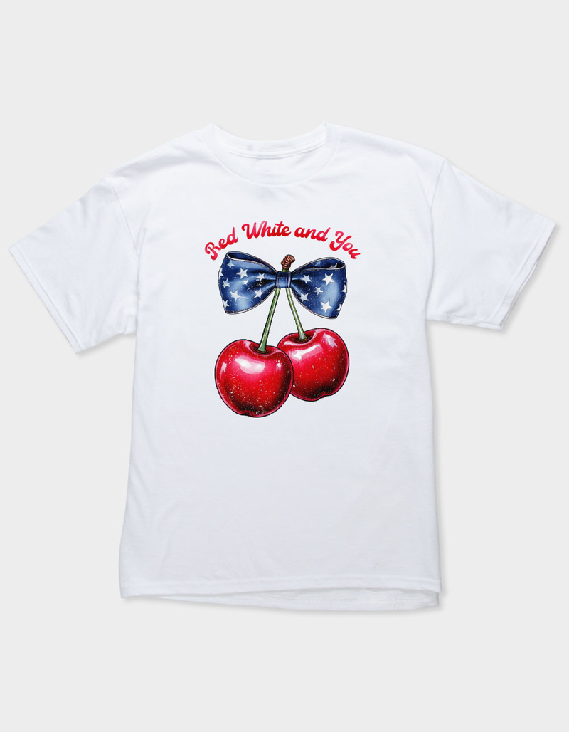 CHERRIES Red, White, and You Unisex Kids Tee image number 0