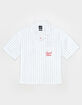 RSQ Mens Graphic Stripe Crop Button Up Shirt image number 2