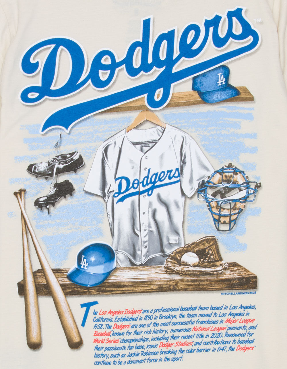 MITCHELL & NESS Los Angeles Dodgers Locker Boys Tee - NATURAL | Tillys