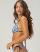FULL TILT Plaid Textured Reversible Triangle Bikini Top image number 2