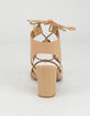 QUPID Lace Up Wood Block Heels image number 4