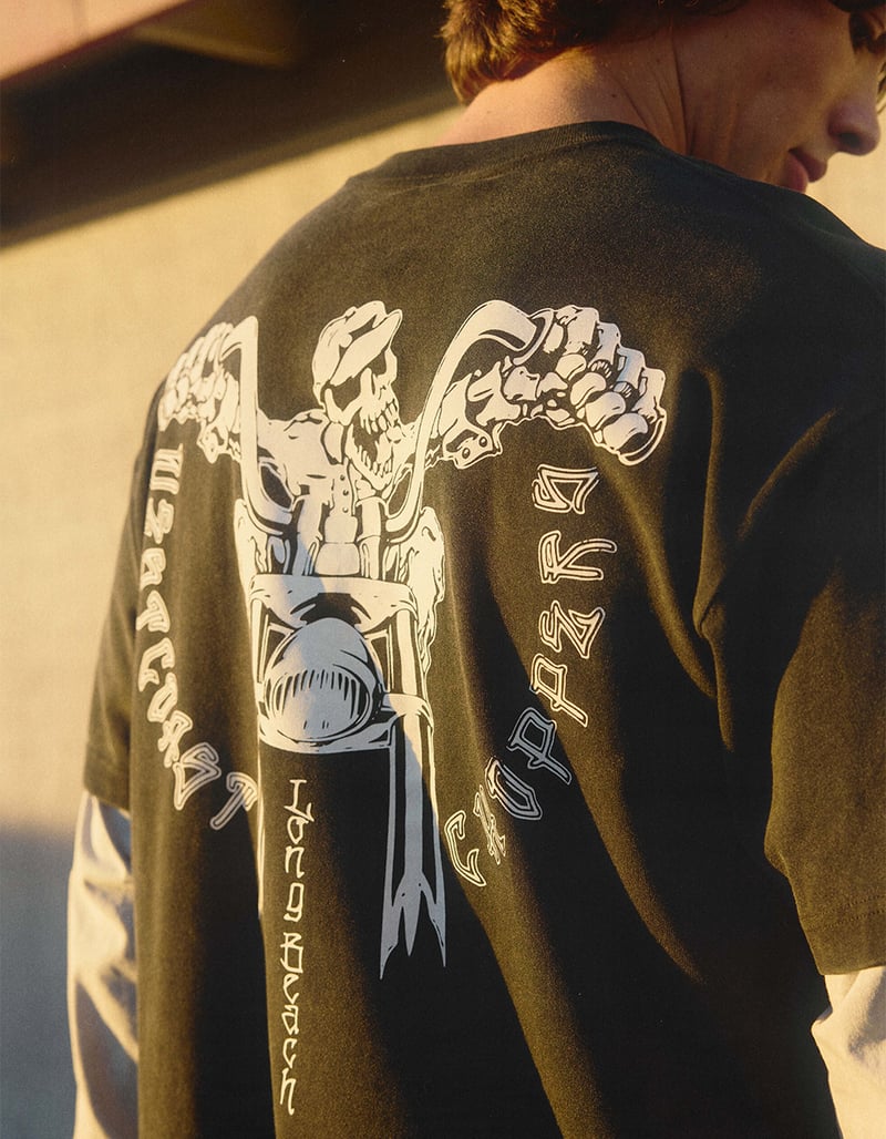 WEST COAST CHOPPERS Skeleton Moto Mens Long Sleeve 2fer Tee image number 6