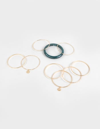 FULL TILT Acrylic And Metal Bangle Bracelet Set Primary Image