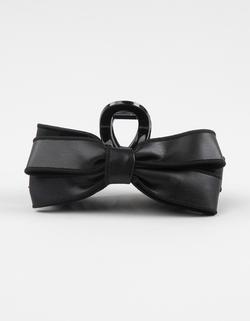 FULL TILT Faux Leather Bow Claw Clip image number 0