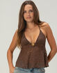 WEST OF MELROSE Womens Crochet Halter Top image number 1