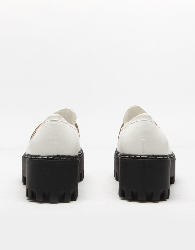 BAMBOO Crinkle Patent Loafer Womens Platform Shoes image number 3