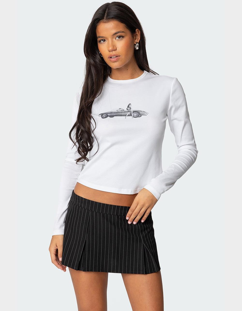 EDIKTED Retro Roadtrip Long Sleeve Tee image number 0