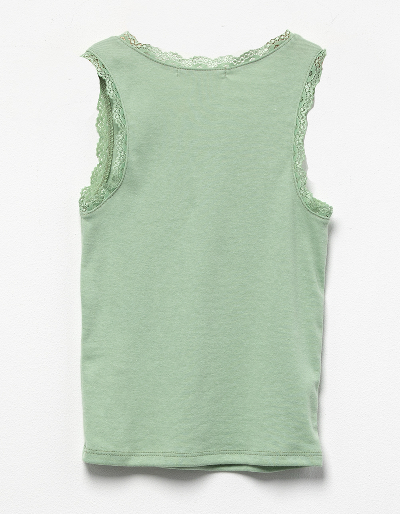 FULL TILT Skeleton Lace Trim Girls Tank Top image number 2