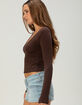 TILLYS Womens Long Sleeve Surplice Tee image number 3