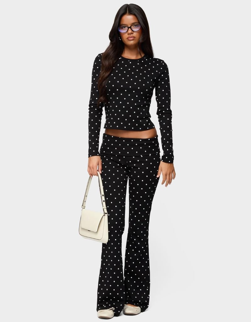 EDIKTED Daliya Polka Dot Long Sleeve Top image number 4