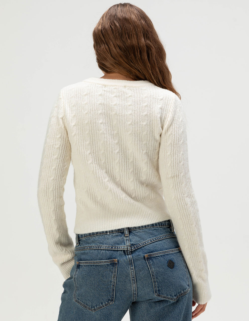 MADDEN GIRL Embroidered Womens Sweater image number 3