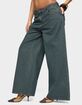 EDIKTED Button Pinstripe Low Rise Baggy Jeans image number 2