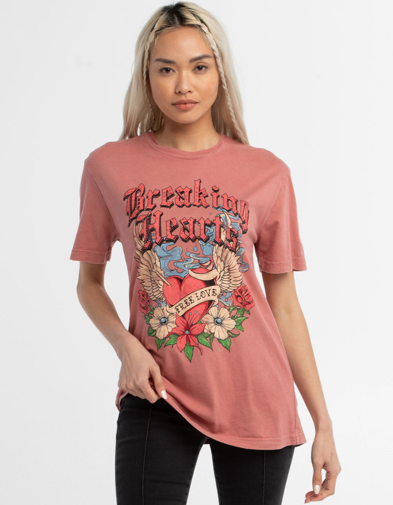 FULL TILT Breaking Hearts Womens Oversized Tee image number 0