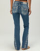 MISS ME Border Pocket Womens Mid Rise Bootcut Jeans image number 2