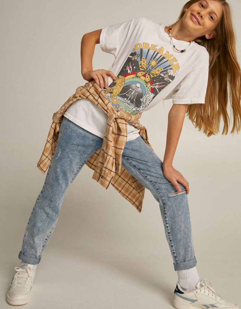 RSQ Girls Girlfriend Acid Wash Jeans image number 0