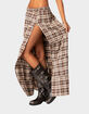 EDIKTED Plaid Side Slit Tiered Womens Maxi Skirt image number 5