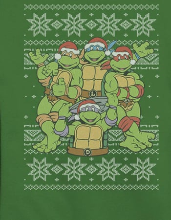 TEENAGE MUTANT NINJA TURTLES Holiday Group Unisex Ugly Sweatshirt Alternative Image