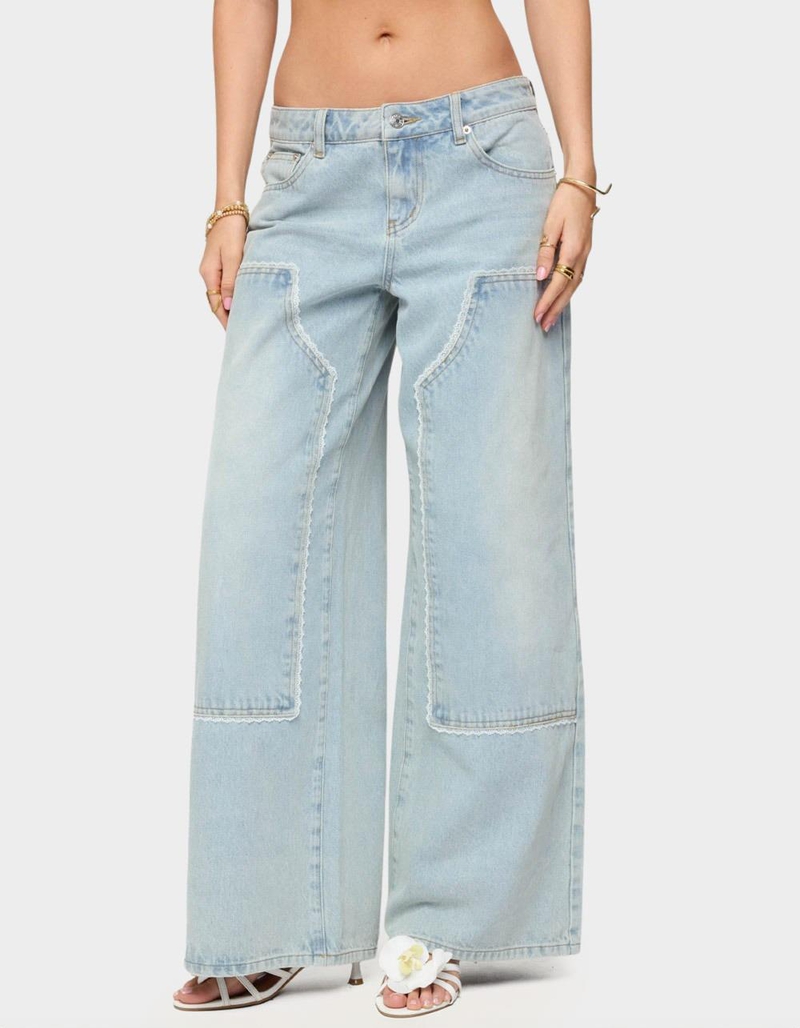EDIKTED Teela Lacey Low Rise Carpenter Jeans image number 0