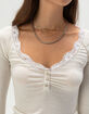 BDG Urban Outfitters Diana Layering Womens Lace Trim Henley Top image number 5