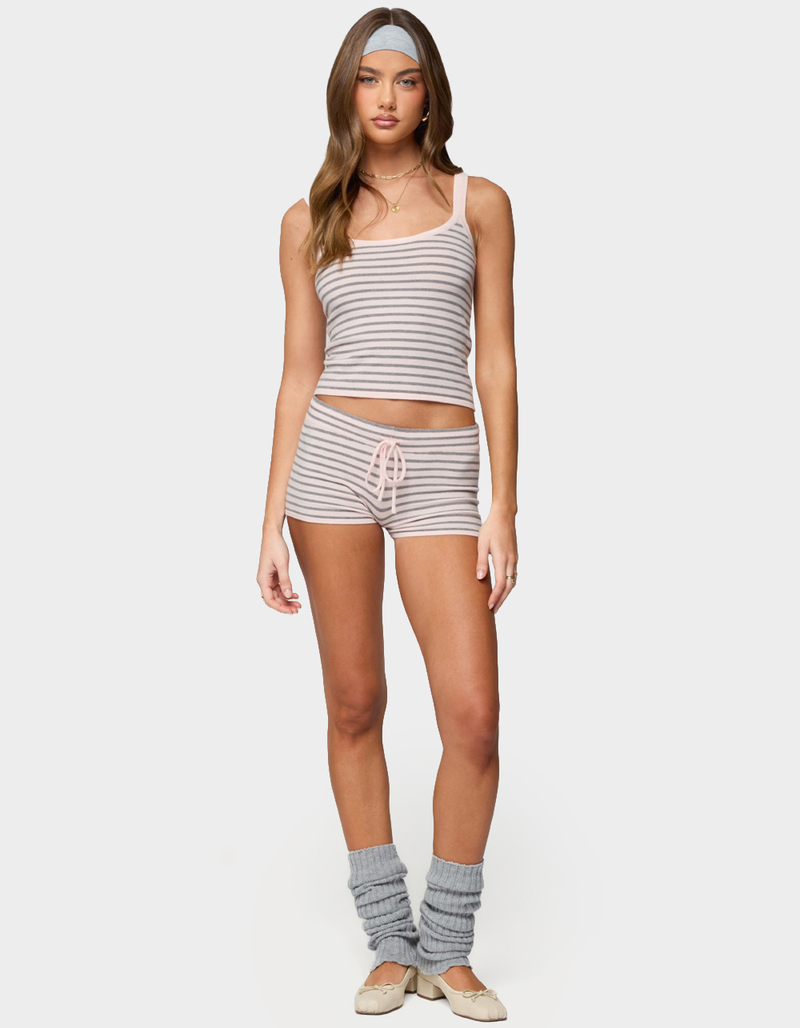 EDIKTED Lillian Striped Knit Shorts image number 3