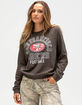 JUNK FOOD San Francisco 49ers Womens Flocked Raglan Crewneck Sweatshirt image number 1