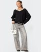 EDIKTED Contrast V-Neck Knit Sweater image number 2