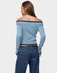 EDIKTED Kezzie Contrast Off Shoulder Knit Top image number 3