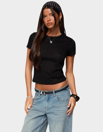 EDIKTED Nikkey Semi Sheer Tee Primary Image