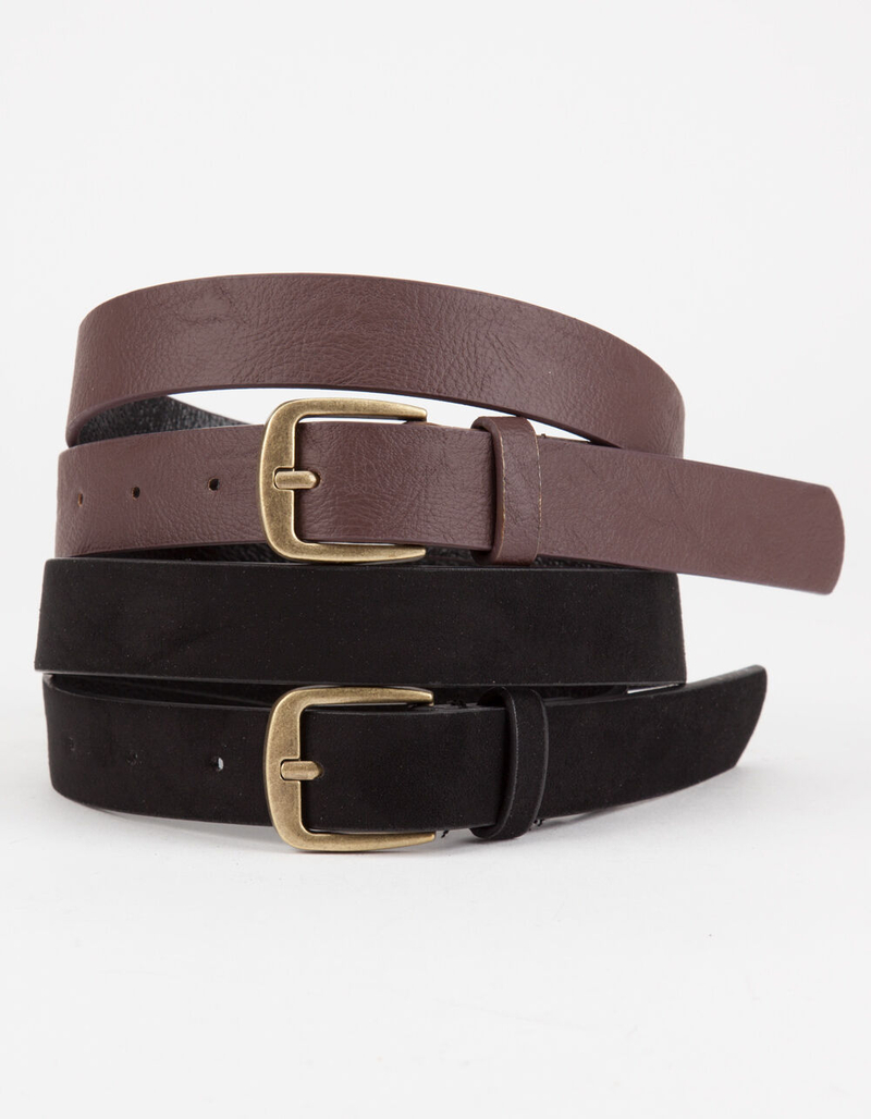 2 Pack Faux Leather/Suede Belts image number 0