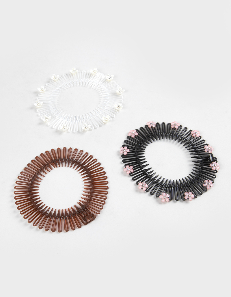 FULL TILT 3 Pack Stretch Floral Headbands image number 0