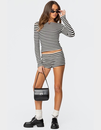 EDIKTED Hali Striped Knit Shorts Alternative Image