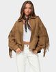 EDIKTED Evonka Fringe Faux Suede Jacket image number 1