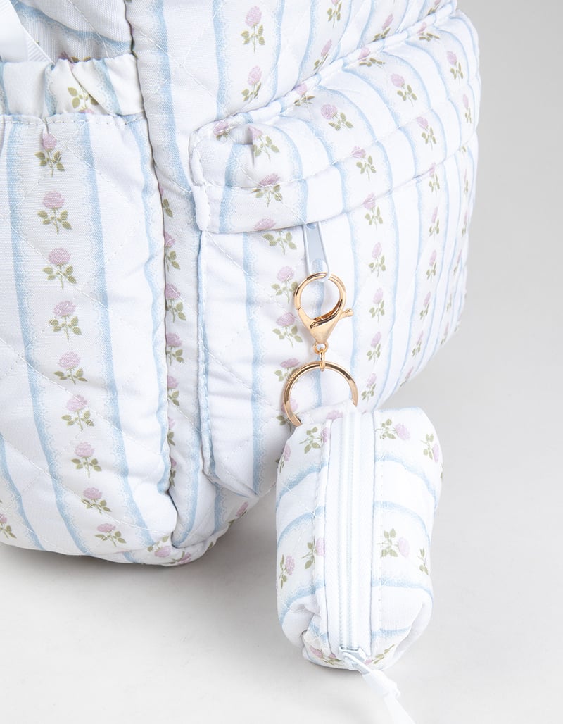 TILLYS Quilted Floral Stripe Backpack image number 6