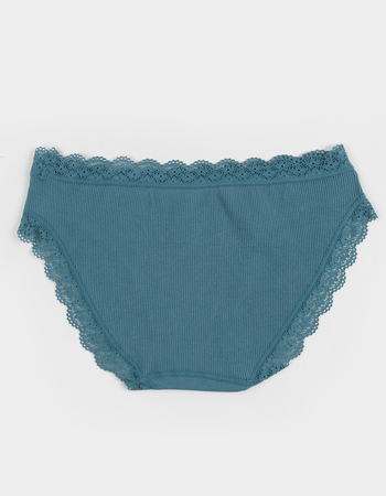 FULL TILT Seamless Rib Lace Trim Hipster Panties Alternative Image