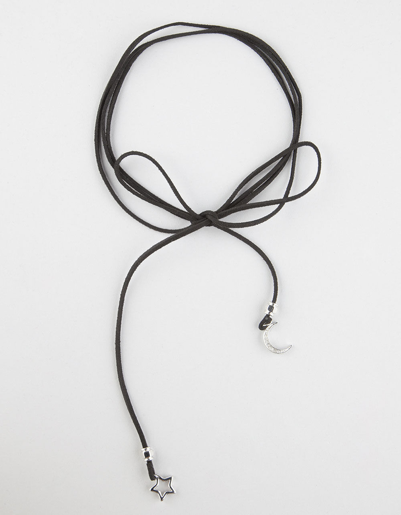 FULL TILT Moon and Star Suede Tie Necklace image number 0