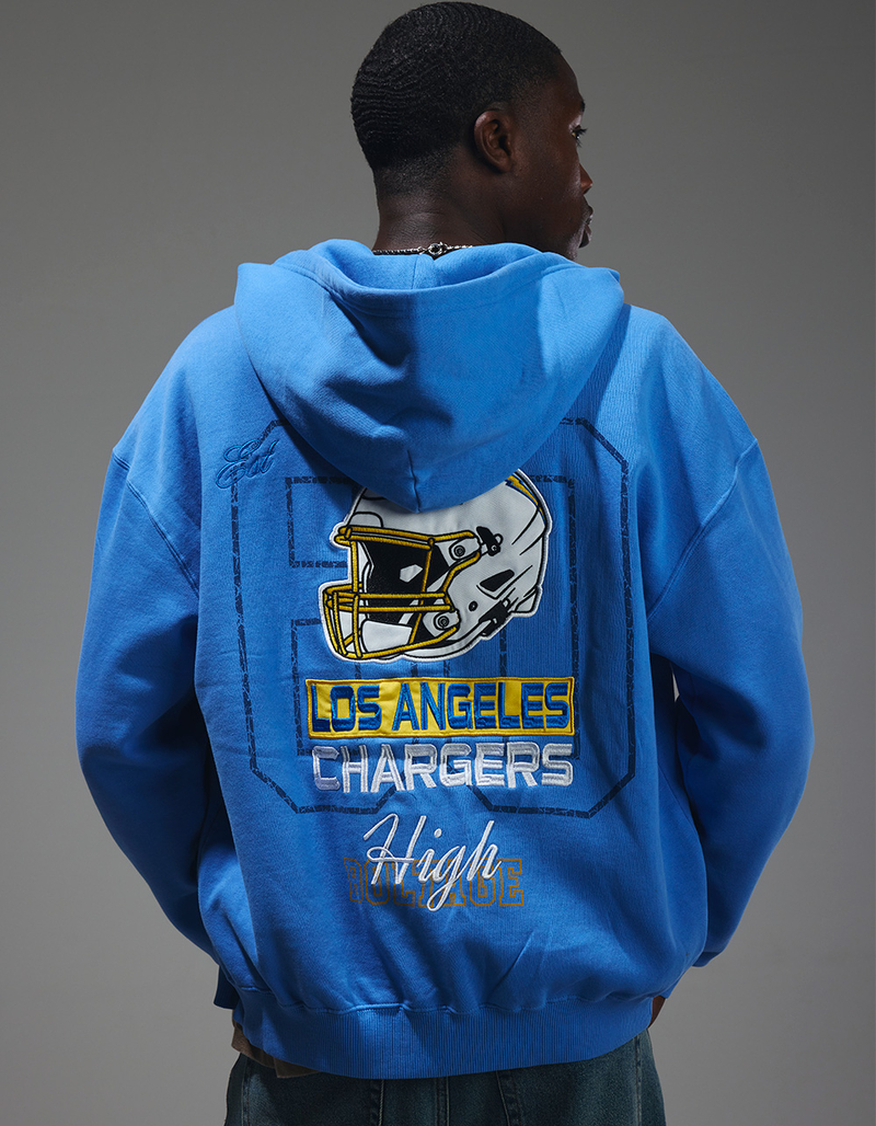 THE WILD COLLECTIVE Los Angeles Chargers Mens Zip-Up Hoodie image number 0