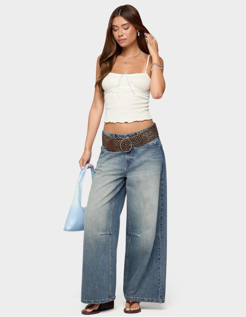 EDIKTED Misty Lacey Textured Tank Top image number 4