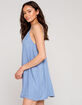 DOUBLE ZERO Solid Light Blue Slip Dress image number 2