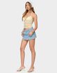 EDIKTED Eyelet Scallop Denim Mini Skort image number 4