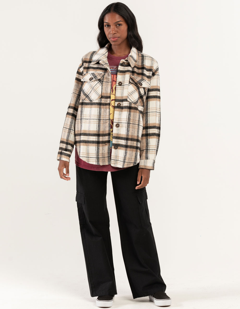 LOVE TREE Plaid Womens Shacket  image number 3