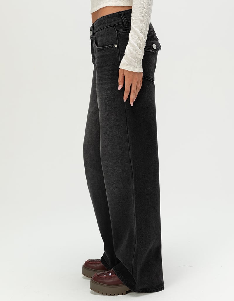 RSQ Womens Low Rise Flap Pocket Baggy Jeans image number 2